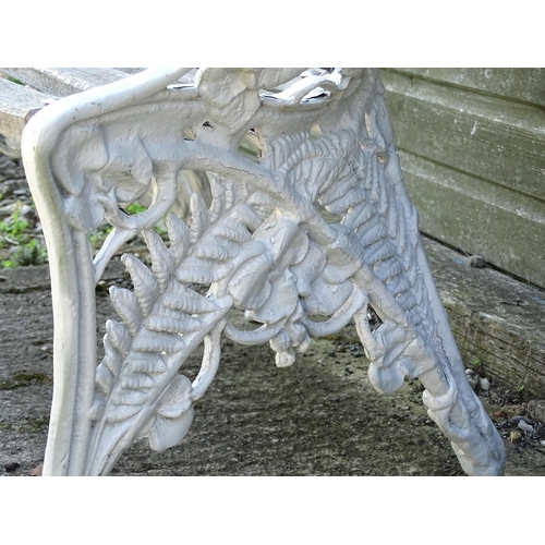 816 - Garden / Architectural : A cast aluminium garden bench in the manner of the Coalbrookdale fern patte... 