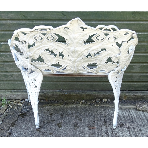 816 - Garden / Architectural : A cast aluminium garden bench in the manner of the Coalbrookdale fern patte... 