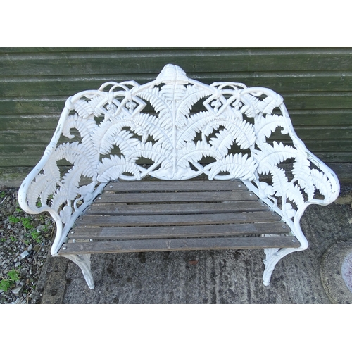 816 - Garden / Architectural : A cast aluminium garden bench in the manner of the Coalbrookdale fern patte... 