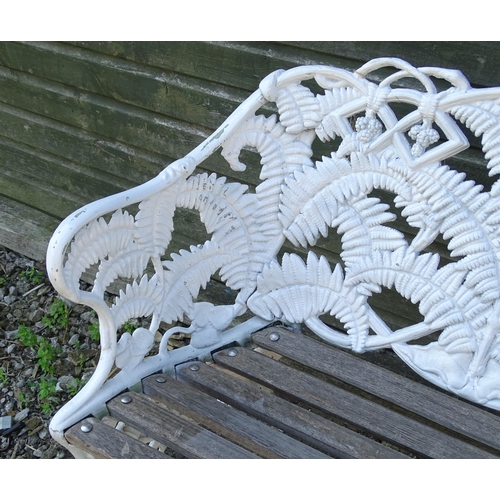 816 - Garden / Architectural : A cast aluminium garden bench in the manner of the Coalbrookdale fern patte... 