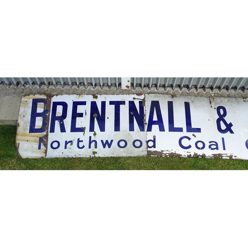 818 - Brentnall & Cleland Coal Merchants : A large advertising enamel sign for Brentnall & Cleland Coal Or... 