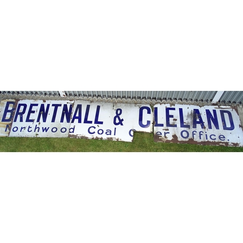 818 - Brentnall & Cleland Coal Merchants : A large advertising enamel sign for Brentnall & Cleland Coal Or... 