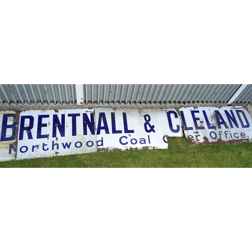 818 - Brentnall & Cleland Coal Merchants : A large advertising enamel sign for Brentnall & Cleland Coal Or... 