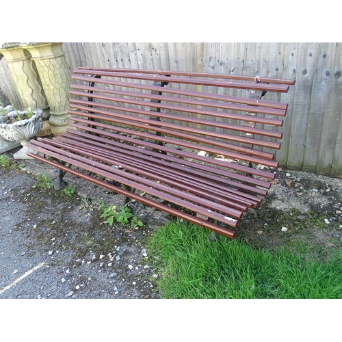 825 - Garden / Architectural: a 19thC cast iron garden bench, the three supports / ends formed as branches... 