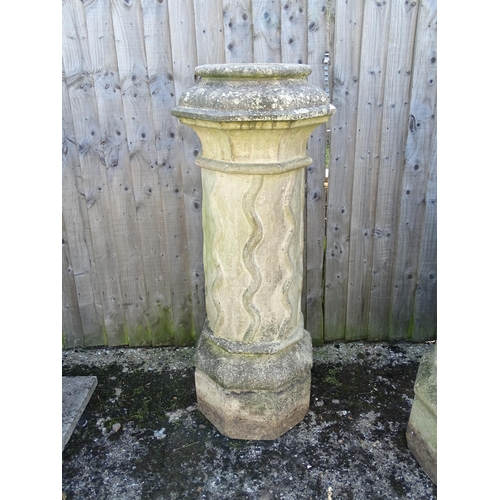 826 - Garden / Architectural: a 19thC Doulton Lambeth stoneware chimney pot, approx 44