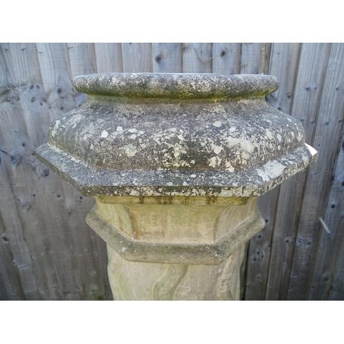 826 - Garden / Architectural: a 19thC Doulton Lambeth stoneware chimney pot, approx 44