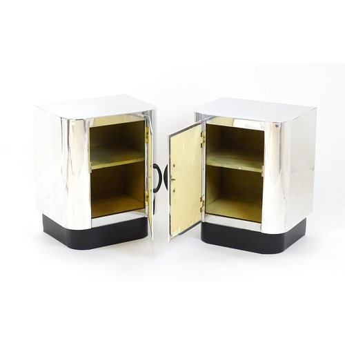 1645 - A mid 20thC pair of Hawker Aviation aluminium  Art Deco bedside cabinets. 17