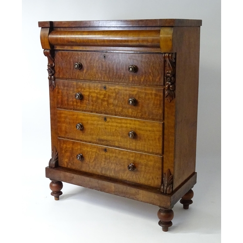 1618 - A Victorian North Country chest of drawers of large proportions, the chest having a cushion drawer a... 