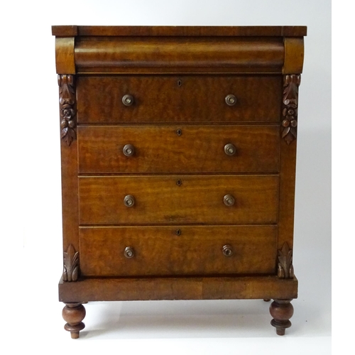 1618 - A Victorian North Country chest of drawers of large proportions, the chest having a cushion drawer a... 