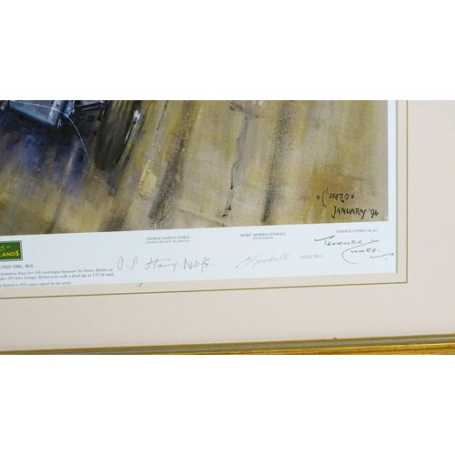 1931 - After Terence Cuneo (1907-1996), Signed limited edition print, The Spirit of Brooklands, Two racing ... 