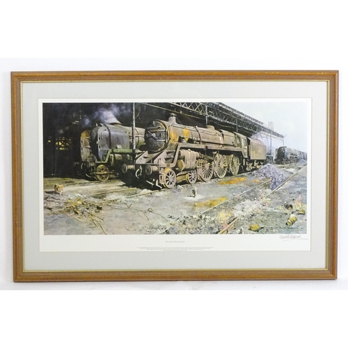 1933 - After David Shepherd (1931-2017), Signed railway / train print, Nine Elms - The Last Hours. Signed i... 