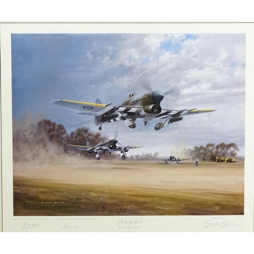 1935 - After Gerald Coulson (b. 1926), Signed limited edition prints, Striking Back Typhoons in Normandy Ju... 