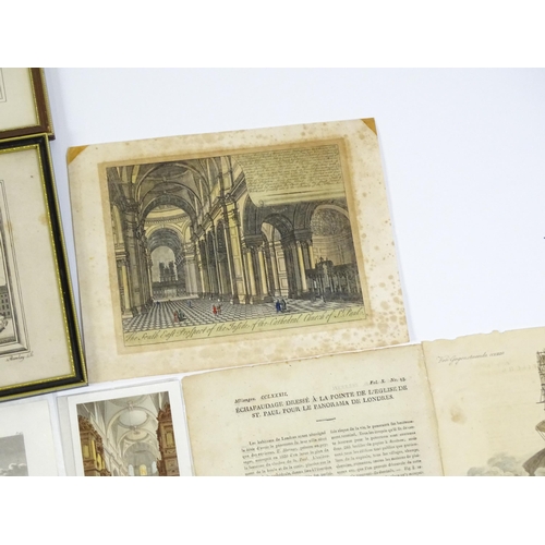 1942 - A quantity of assorted 18thC and later etchings and engravings relating to St Pauls Cathedral to inc... 