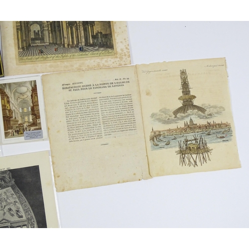 1942 - A quantity of assorted 18thC and later etchings and engravings relating to St Pauls Cathedral to inc... 