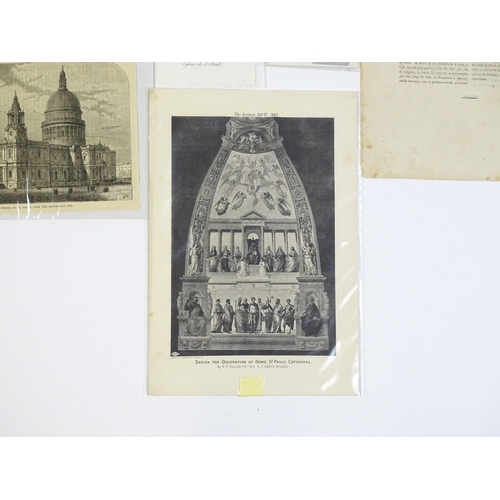 1942 - A quantity of assorted 18thC and later etchings and engravings relating to St Pauls Cathedral to inc... 