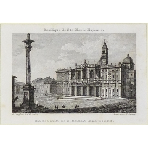 1944 - Six assorted engravings to include three Italian engravings - Basilica di S. Maria Maggiore, after A... 