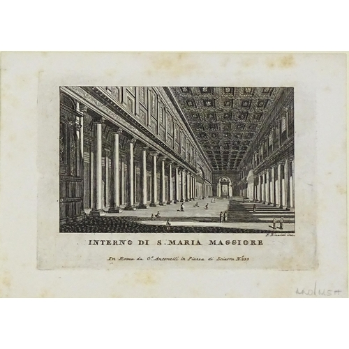 1944 - Six assorted engravings to include three Italian engravings - Basilica di S. Maria Maggiore, after A... 