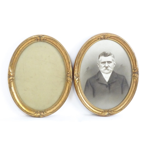 1945 - A pair of French 20thC gilt oval frames. Approx. 18