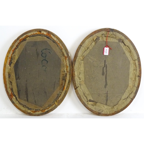 1945 - A pair of French 20thC gilt oval frames. Approx. 18