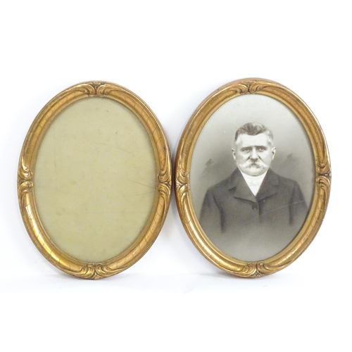 1945 - A pair of French 20thC gilt oval frames. Approx. 18