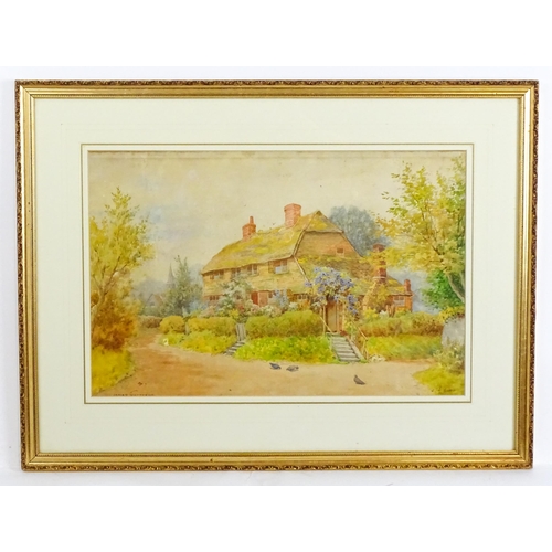 1859 - James Matthews, Early 20th century, Watercolour, Pett, Sussex, A cottage with a garden in bloom, the... 