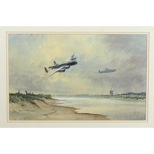 1863 - Denis Pannett, Watercolour, Lancaster over the Estuary. Signed lower left and ascribed verso. Approx... 