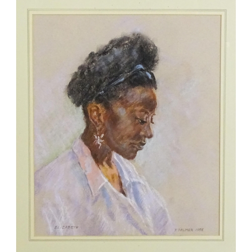 1894 - Frank Palmer, 20th century, Pastel, Elizabeth, A portrait of a young woman. Signed and dated 1996 lo... 