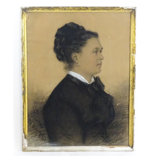 1895 - 19th century, French School, Pastel, A portrait of a woman. Signed Beauvais and dated 1880 lower lef... 