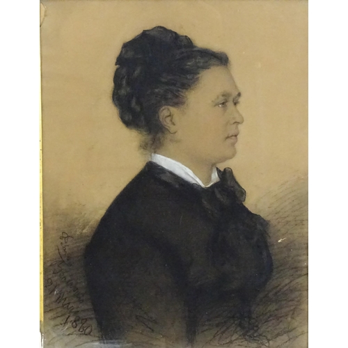 1895 - 19th century, French School, Pastel, A portrait of a woman. Signed Beauvais and dated 1880 lower lef... 