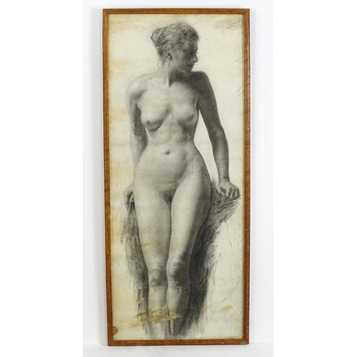 1896 - 20th century, Pencil on paper, A portrait of a standing female nude. Signed Arch J Davies upper righ... 