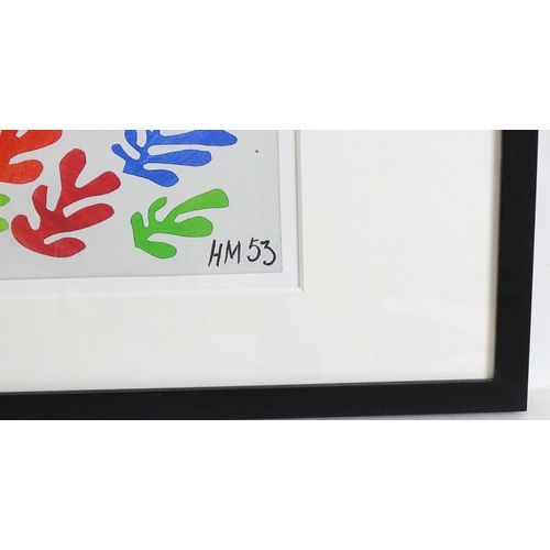 1902 - After Henri Matisse, Colour print, The Sheaf, Cut out design. Approx. 17