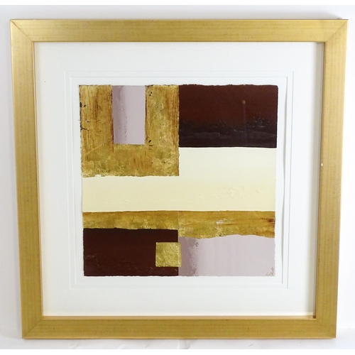 1903 - Linda Charles (b. 1969), Mixed media on paper, Hazel Creams I, An abstract composition. Signed lower... 