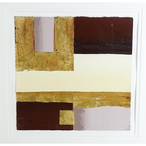 1903 - Linda Charles (b. 1969), Mixed media on paper, Hazel Creams I, An abstract composition. Signed lower... 