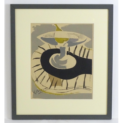 1916 - After George Braque (1882-1963), Lithograph, Compotier. Approx. 13