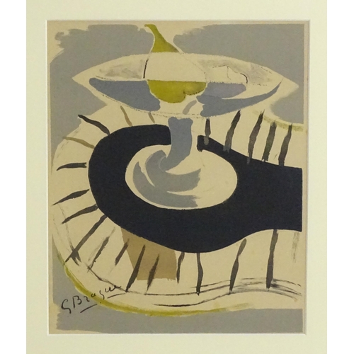 1916 - After George Braque (1882-1963), Lithograph, Compotier. Approx. 13