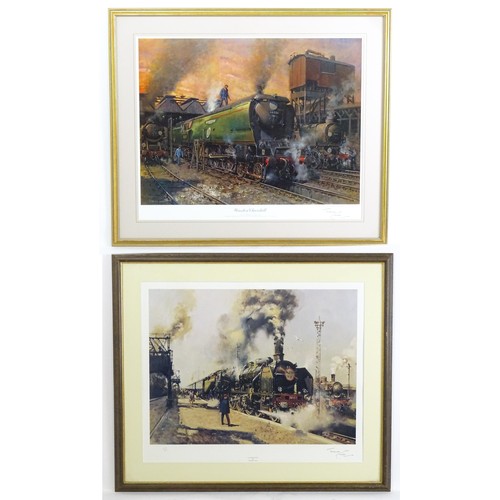 1934 - After Terence Cuneo (1907-1996), Two signed limited edition railway / train prints, La Fleche D'Or, ... 