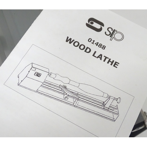 5 - Workshop Tools : an SIP 01488 benchtop wood lathe, with manual, approx 33