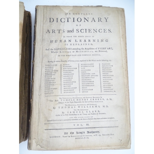 45 - Books: The Dictionary of Art and Sciences, volumes 2 & 3, by Rev. Temple Henry Croker, Thomas Willia... 