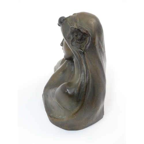 72 - A Bronzed Art Nouveau style figure. Approx. 5 1/2