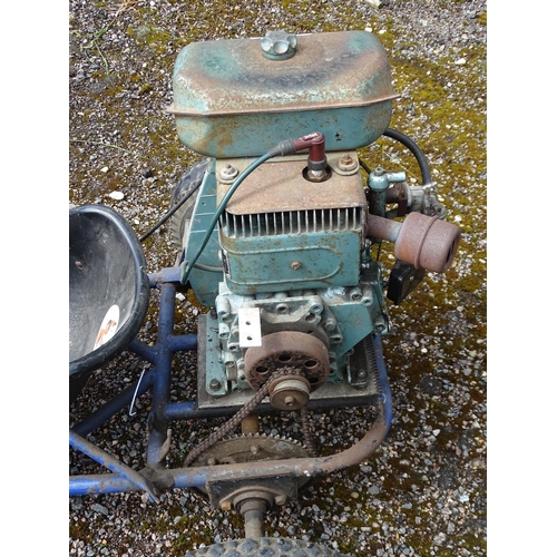 866 - A late 20thC petrol Go Kart, fitted with an Acme AL 215 B 5hp petrol engine, approx 57