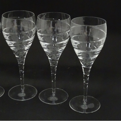 854 - A quantity of assorted glassware to include Dartington Crystal candle holder, Dartington candlelamp,... 