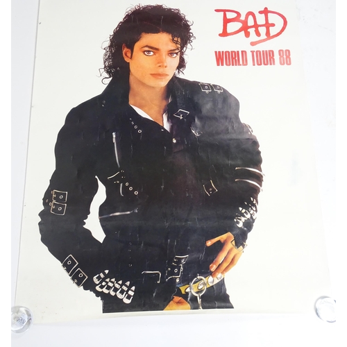 90 - A Michael Jackson poster from the 'Bad' World Tour 1988, Approx. 53 1/2