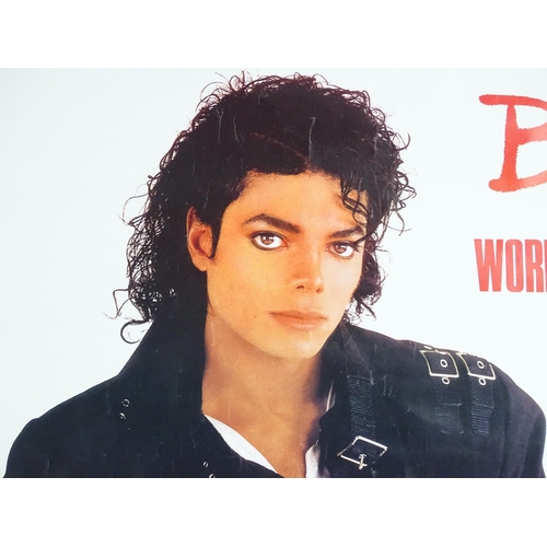 90 - A Michael Jackson poster from the 'Bad' World Tour 1988, Approx. 53 1/2