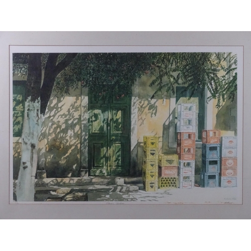 3 - A signed limited edition print titled Afternoon Shadows by M. Wood 1988, depicting a Continental str... 