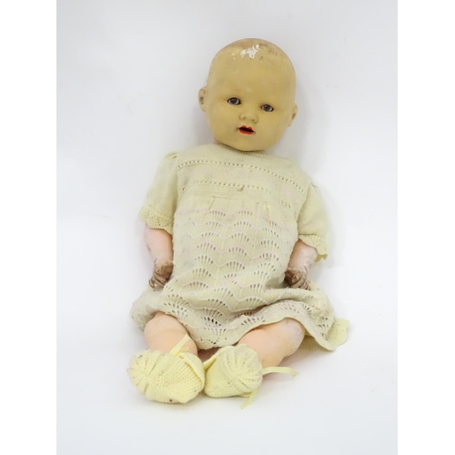 847 - Toys: An Armand Marseille doll / doll parts comprising a bisque head having blinking eyes, painted l... 