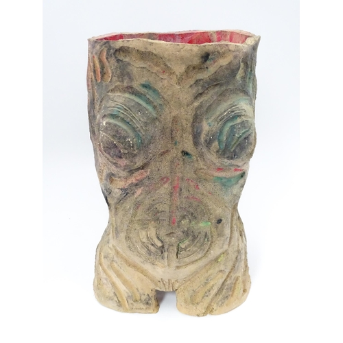 134 - A 20thC ceramic sculpture modelled as a female nude torso. Indistinctly signed W. Aman lower. Approx... 