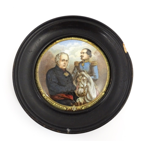 147 - A quantity of Prattware pot lids to include F. M. Lord Raglan & General Canrobert, Strathfieldsaye t... 