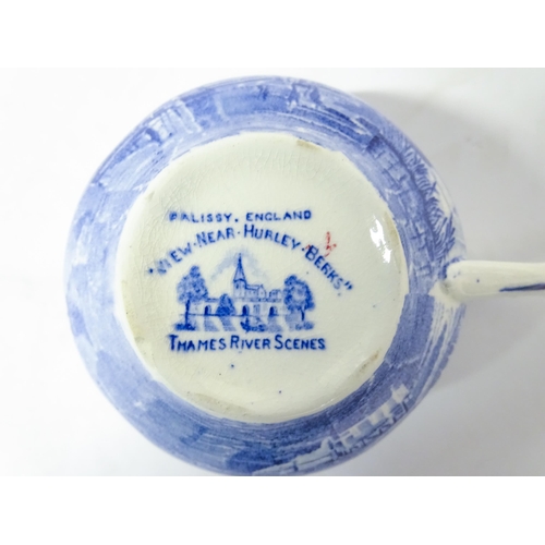 197 - A quantity of assorted blue and white wares to include Palissy Pottery coffee / hot water pot, cups,... 