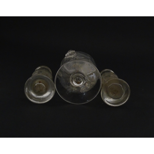 221 - A pair of glass bud vases with etched floral detail and silver rims hallmarked London 1901. Together... 