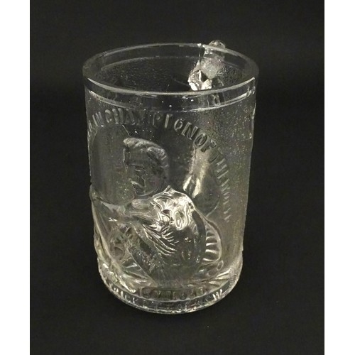 242 - British / Australian Rowing Interest: A glass tankard titled 'Edward Hanlan Champion of the World No... 